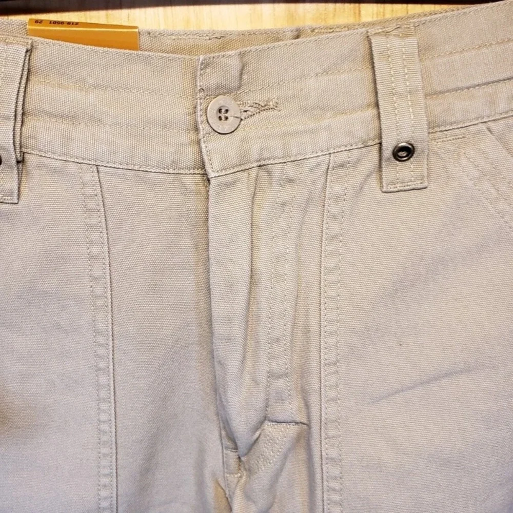 Lee Dungarees Mens Khaki Carpenter Shorts Heavy Cotton Twill Relaxed Fit NWT 29